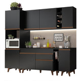 Combo completo de Cocina 235cm Negro Reims Madesa 02