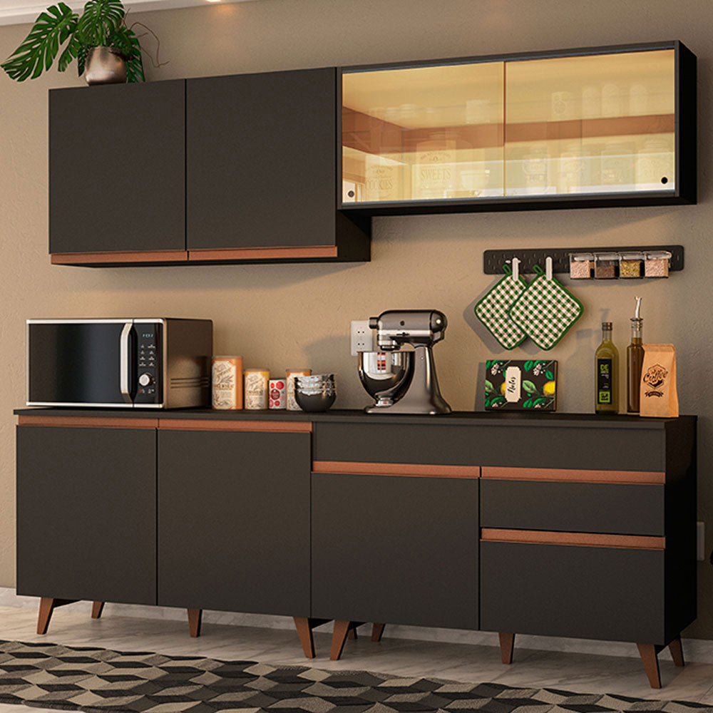 Combo completo de Cocina 240cm Negro Reims Madesa 01