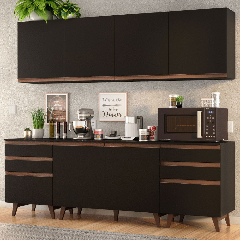 Combo completo de Cocina Madesa Reims 240cm Negro