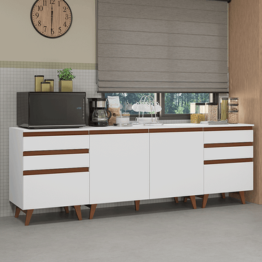 Cocina Compacta 240 cm 2 Puertas 6 Cajones Blanco Reims Madesa