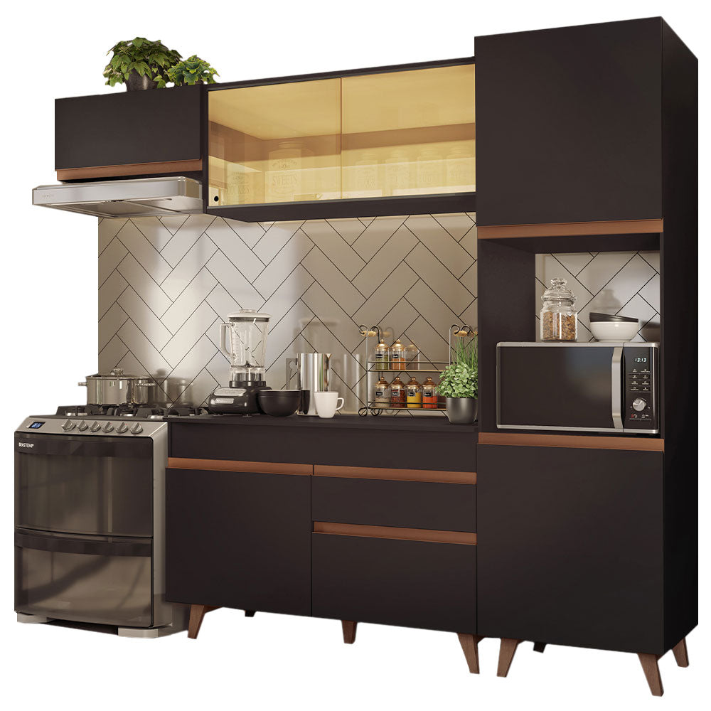 Combo completo de Cocina 250cm Negro Reims Madesa 03