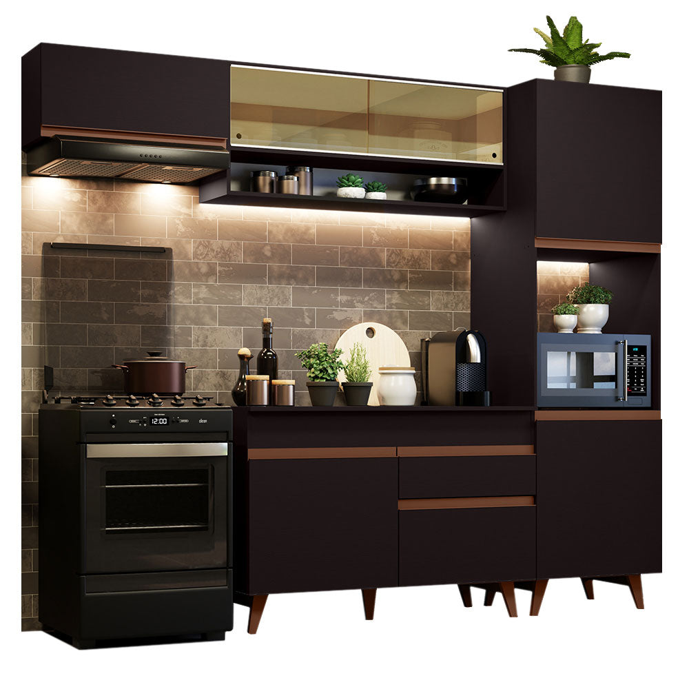 Combo completo de Cocina 250cm Negro Reims Madesa 04