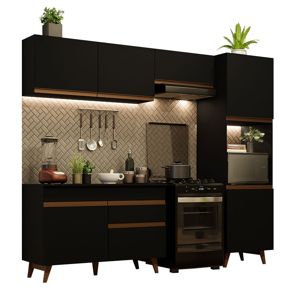 Combo completo de Cocina 250cm Negro Reims Madesa 06