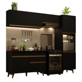 Combo completo de Cocina 250cm Negro Reims Madesa 06
