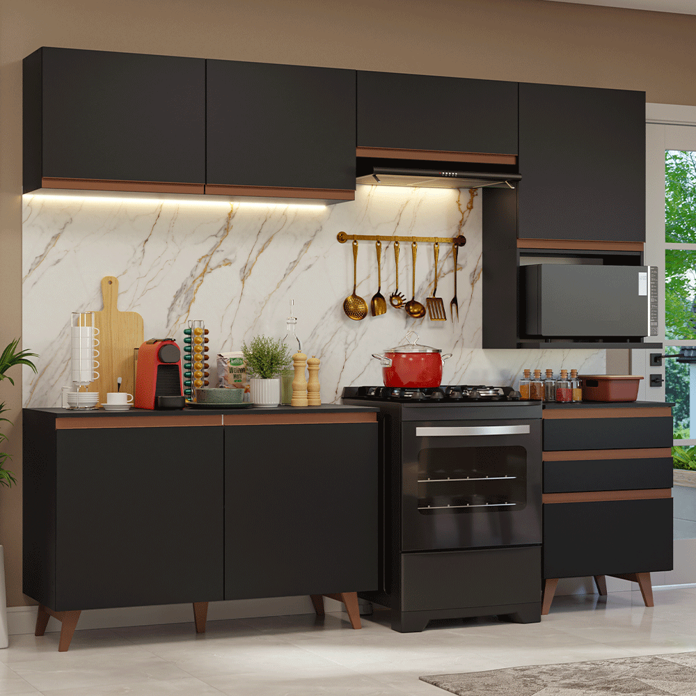 Combo de Cocina 250 cm Reims Negro 08