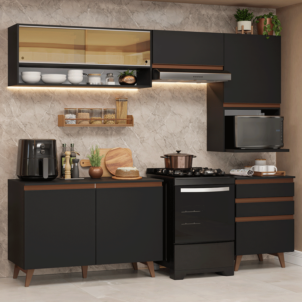 Combo de Cocina 250 cm Reims Negro 10