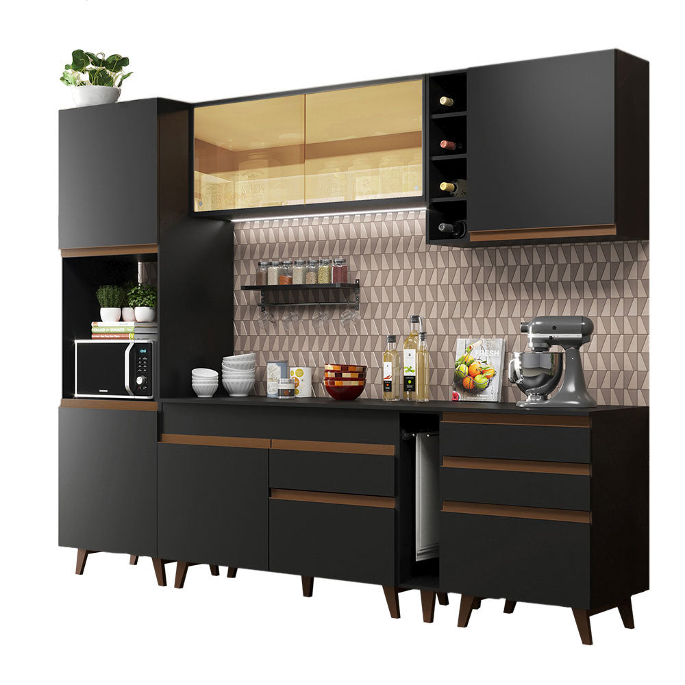 Combo completo de Cocina 260cm Negro Reims Madesa 04