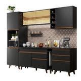 Combo completo de Cocina 260cm Negro Reims Madesa 04
