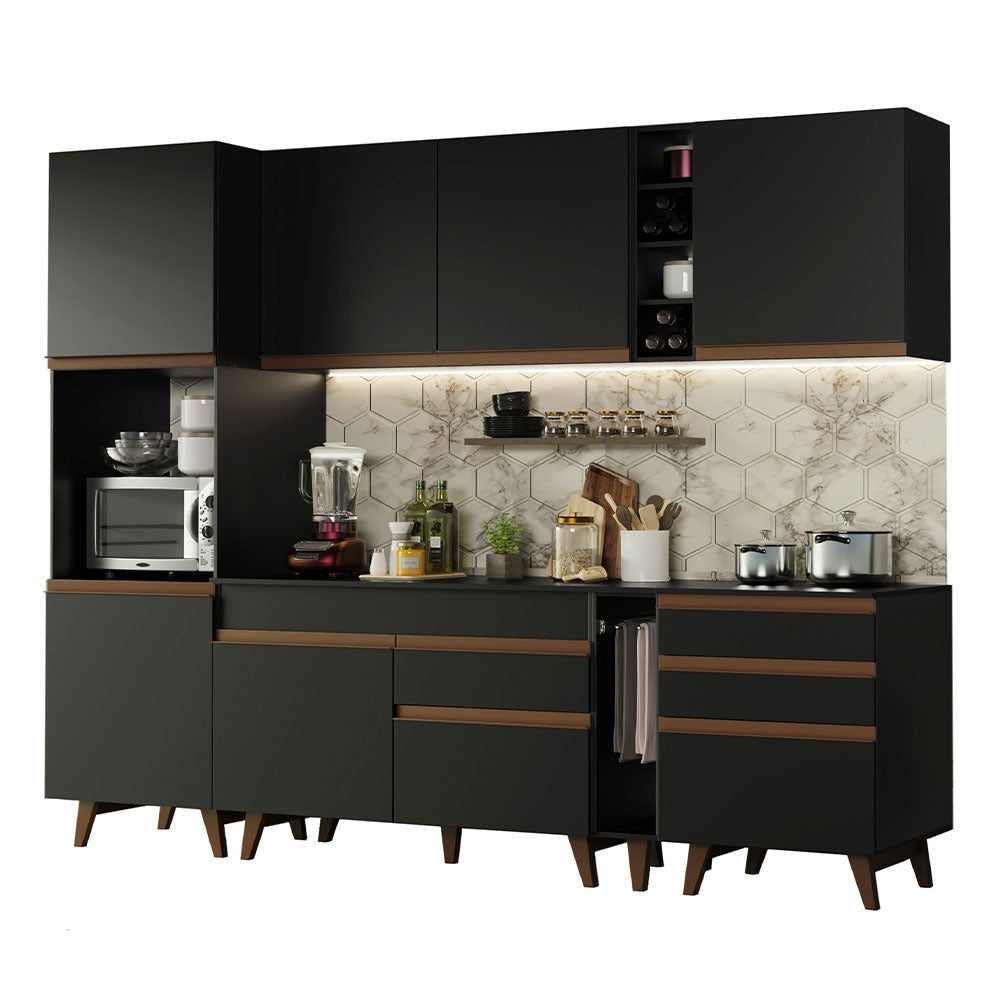 Combo completo de Cocina 260cm Negro Reims Madesa 05