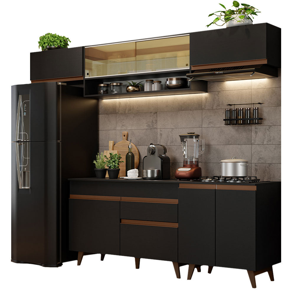 Combo completo de Cocina 260cm Negro Reims Madesa 11
