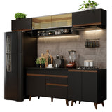 Combo completo de Cocina 260cm Negro Reims Madesa 11
