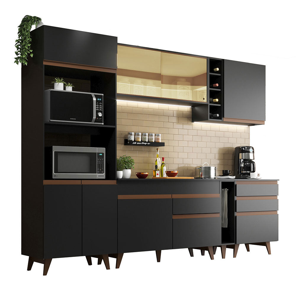 Combo completo de Cocina 270cm Negro Reims Madesa 01