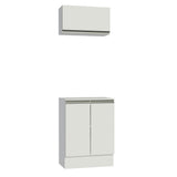 Kit Cocina 60 cm 100% MDF 2 Puertas 1 Abatible Blanco Smart Madesa