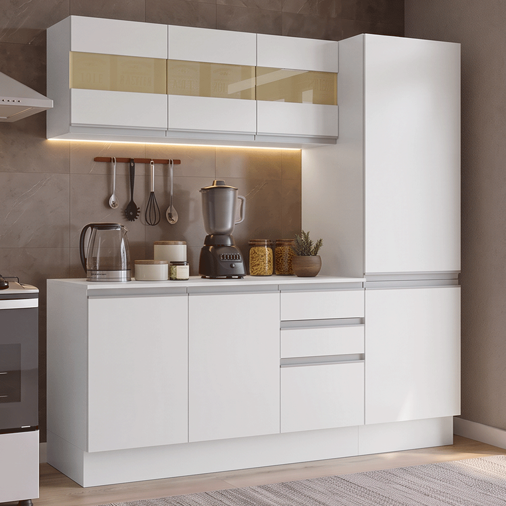 Cocina Compacta 170 cm 100% MDF Blanco Smart Madesa