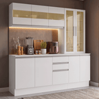 Cocina Compacta 180 cm 100% MDF Blanco Smart Madesa