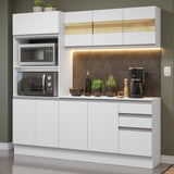 Cocina Compacta 100% MDF 190 cm Frentes Blanco Smart Madesa 01