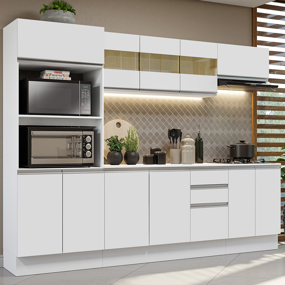 Combo Completo de Cocina 100% MDF 250 cm Blanco Smart Madesa 01