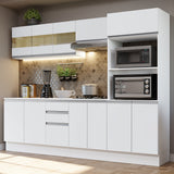 Combo Completo de Cocina 100% MDF 250 cm Blanco Smart Madesa 02