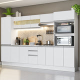 Combo Completo de Cocina 100% MDF 300 cm Frentes Blanco Smart Madesa 01