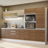 Combo Completo de Cocina 100% MDF 300 cm Blanco/Marrón/Crema Smart Madesa 02