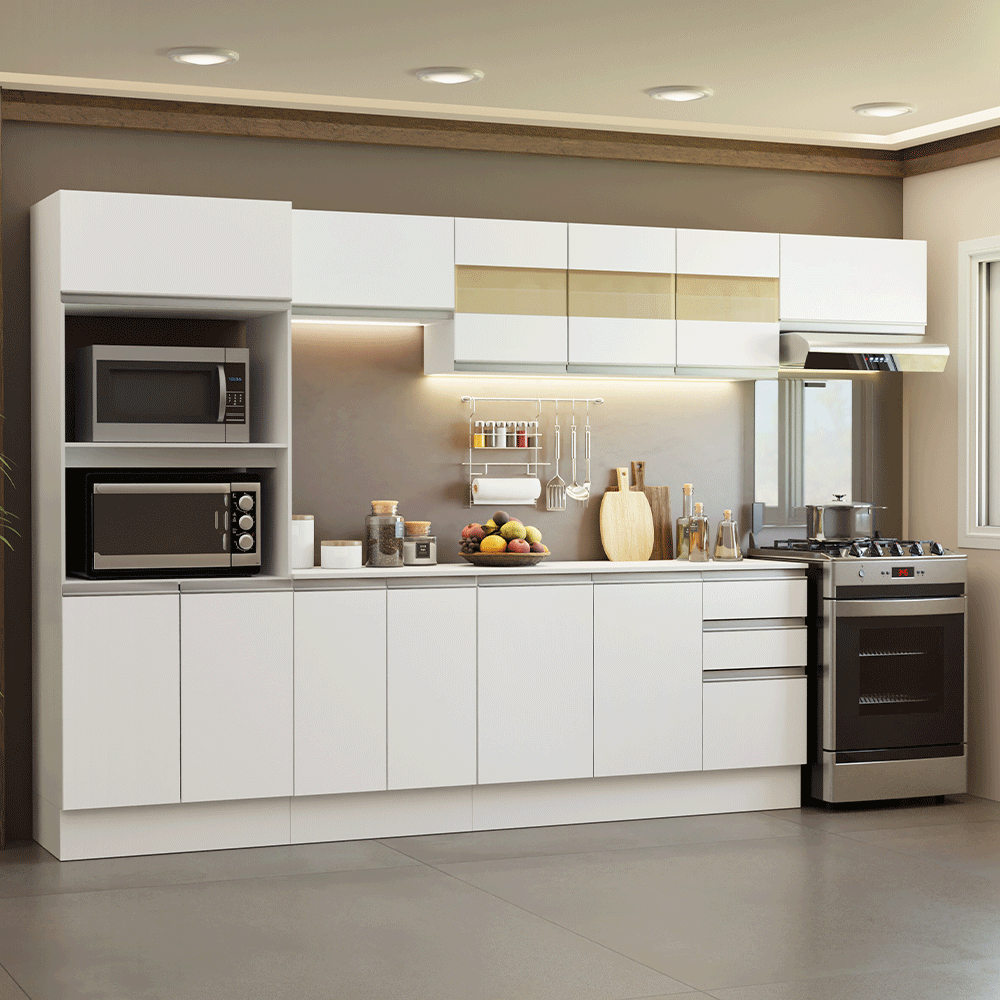 Combo de Cocina 100% MDF 310 cm Smart Blanco 02