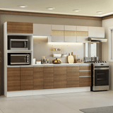 Combo de Cocina 100% MDF 310 cm Smart Blanco/Marrón/Crema 02