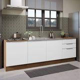 Cocina Compacta 240 cm Marrón/Blanco Stella Madesa 01