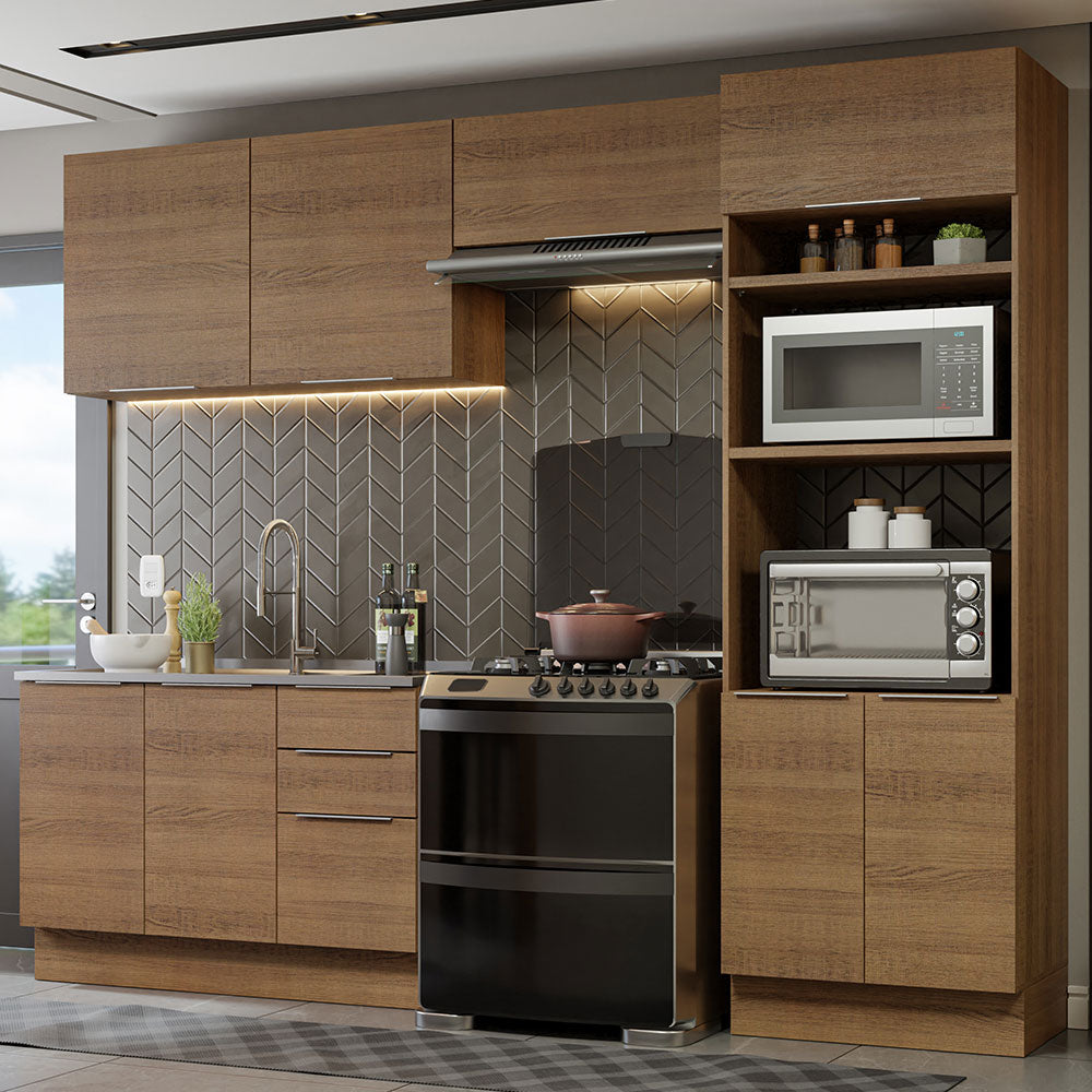 Combo Completo de Cocina 270 cm Marrón Stella Madesa 05