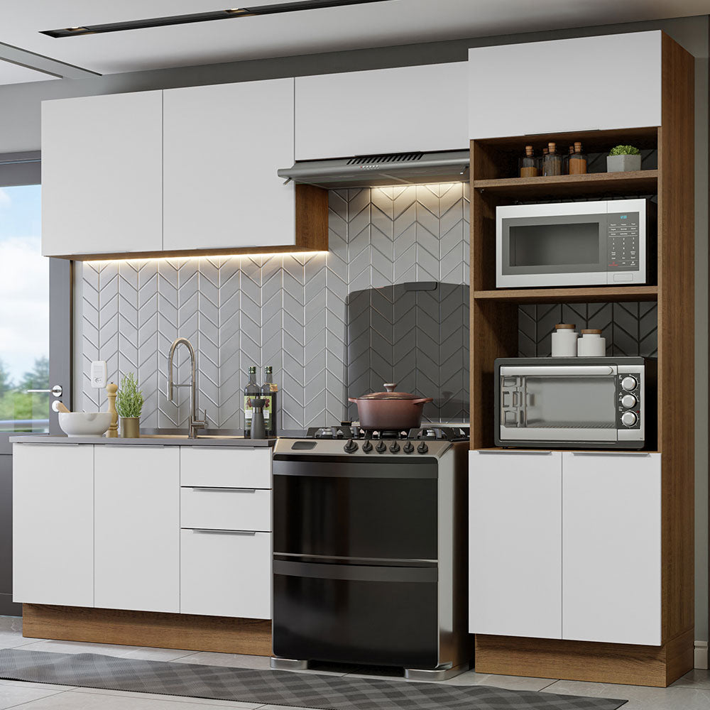 Combo Completo de Cocina 270 cm Marrón/Blanco Stella Madesa 05