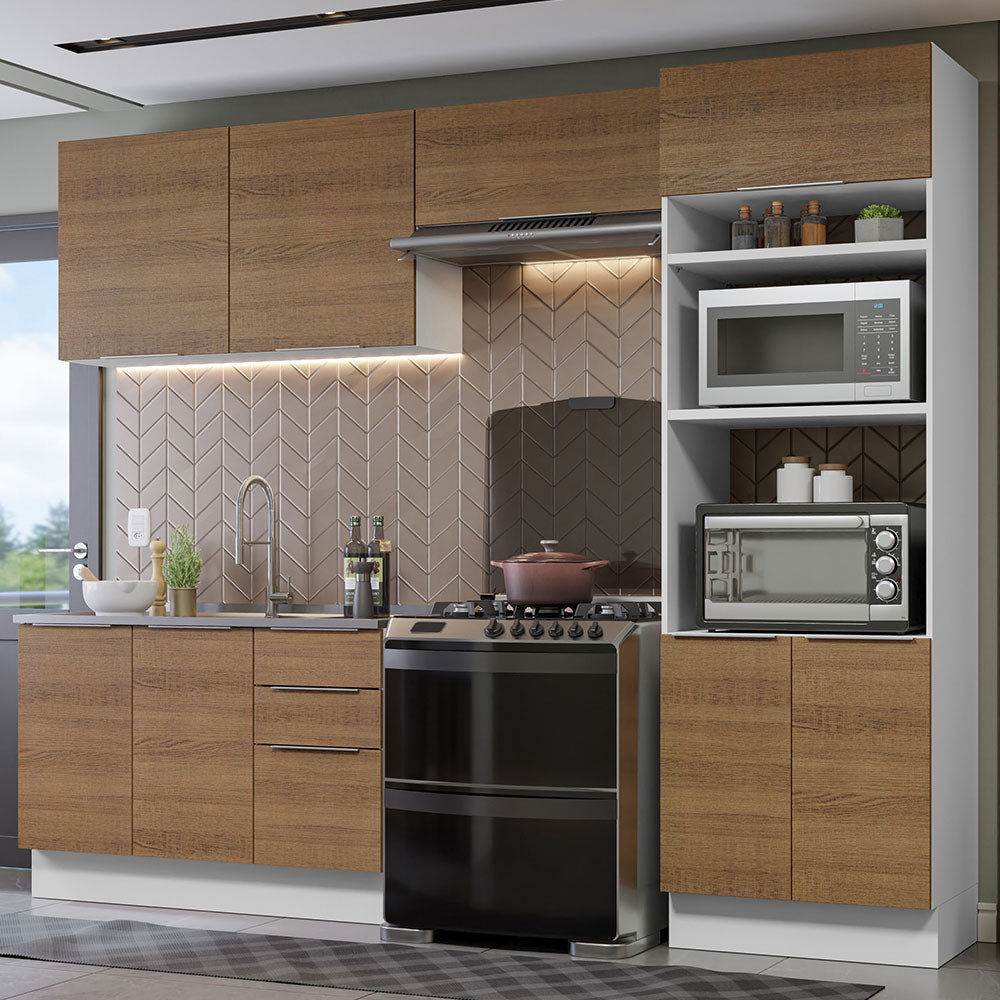 Combo Completo de Cocina 270 cm Blanco/Marrón Stella Madesa 05