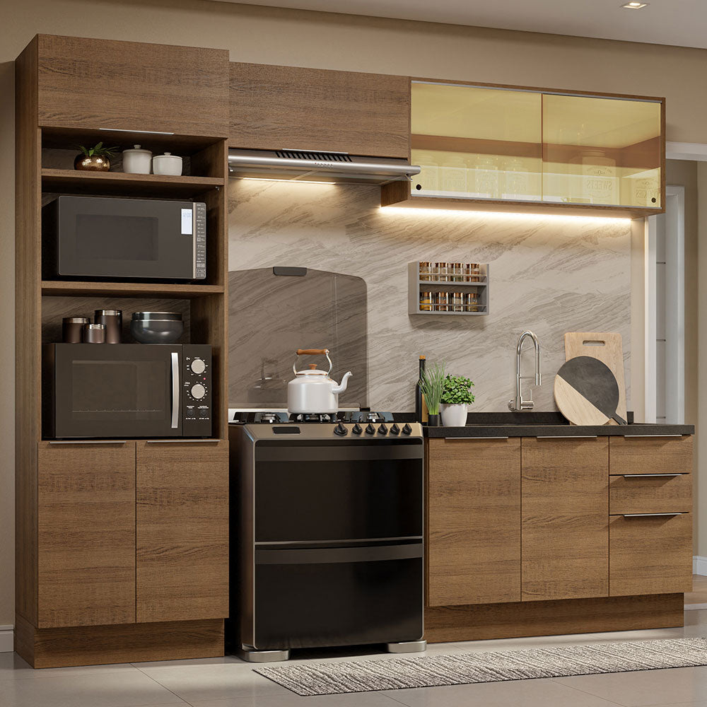 Combo Completo de Cocina 270 cm Marrón Stella Madesa 06