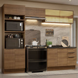 Combo Completo de Cocina 270 cm Marrón Stella Madesa 06