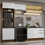 Combo Completo de Cocina 270 cm Marrón/Blanco Stella Madesa 06