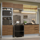 Combo completo de Cocina 270cm Blanco/Marrón Stella Madesa 06