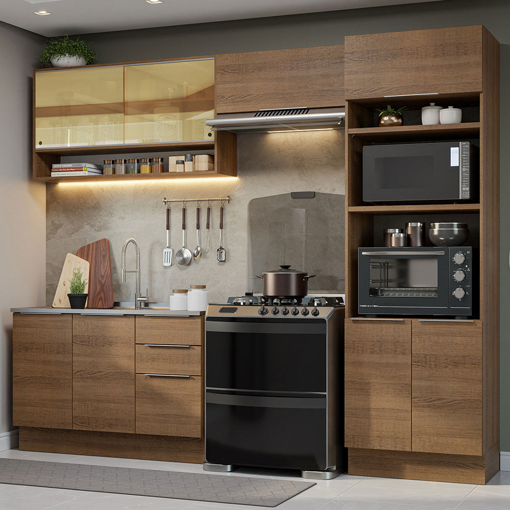 Combo Completo de Cocina 270 cm Marrón Stella Madesa 07