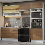 Combo Completo de Cocina 270 cm Blanco/Marrón Stella Madesa 07