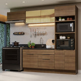 Combo Completo de Cocina 270 cm Marrón Stella Madesa 08