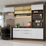 Combo Completo de Cocina 270 cm Marrón/Blanco Stella Madesa 09