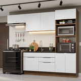 Combo Completo de Cocina 270 cm Marrón/Blanco Stella Madesa 10