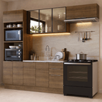 Combo completo de Cocina 270 cm Marrón Stella Madesa