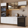 Combo completo de Cocina 270 cm Marrón/Blanco Stella Madesa