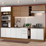 Combo completo de Cocina 290cm Marrón/Blanco/Marrón Stella Madesa 01