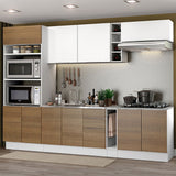 Combo Completo de Cocina 290cm Blanco/Marrón/Blanco Stella Madesa 01