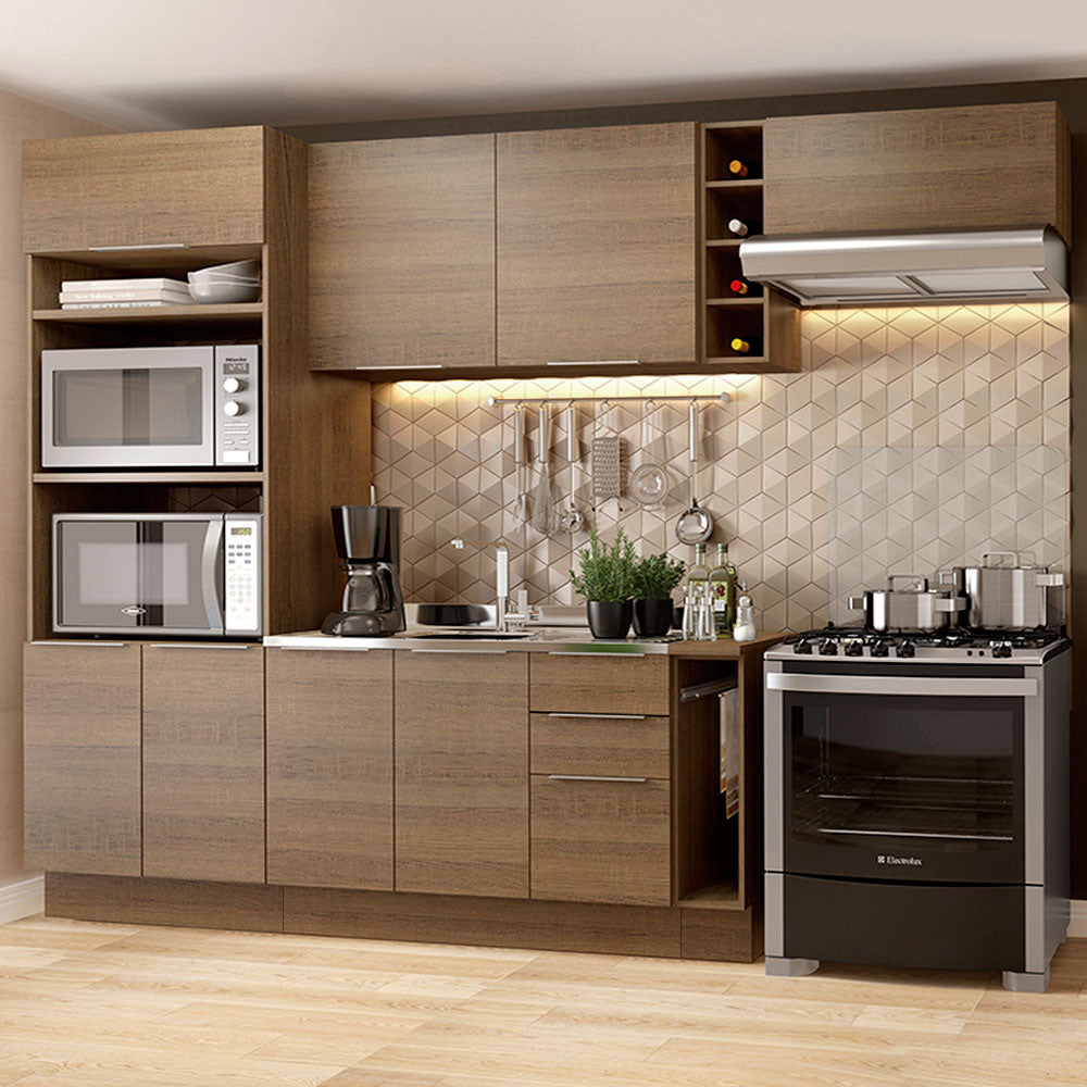 Combo Completo de Cocina 290cm Marrón Stella Madesa 02