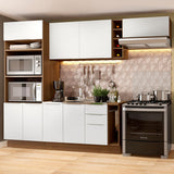 Combo Completo de Cocina 290cm Marrón/Blanco Stella Madesa 02