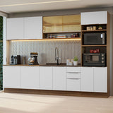 Combo Completo de Cocina 310 cm Marrón/Blanco Stella Madesa 02