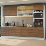Combo Completo de Cocina 310 cm Blanco/Marrón Stella Madesa 02