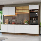 Combo Completo de Cocina 310 cm Marrón/Blanco Stella Madesa 03