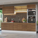 Combo Completo de Cocina 310 cm Blanco/Marrón Stella Madesa 03