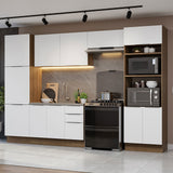 Combo Completo de Cocina 330 cm Marrón/Blanco Stella Madesa 02